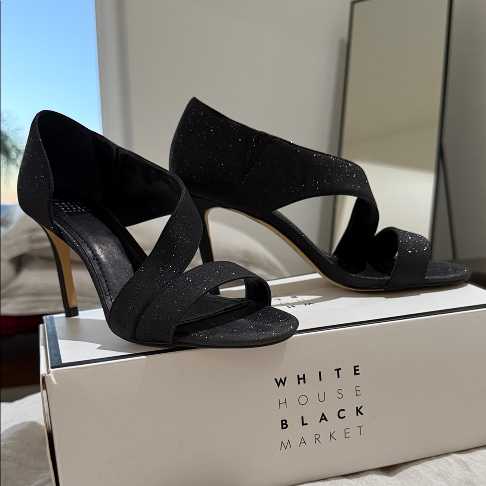 White House Black Market Sparkling Black Heels
